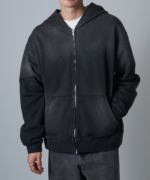MADE BLANKS(メイドブランクス)の「【MADE BLANKS】11oz Exclusive Cross Country Zip Hoodie 16オンス ヘビーウェイト ジップアップフーディー フルジップ EC2015 UNTR(パーカー・メンズ・ベージュ系その他/ブラック・M/XL)」の4枚目の写真