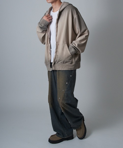 MADE BLANKS(メイドブランクス)の「【MADE BLANKS】11oz Exclusive Cross Country Zip Hoodie 16オンス ヘビーウェイト ジップアップフーディー フルジップ EC2015 UNTR(パーカー・メンズ・ベージュ系その他/ブラック・M/XL)」の16枚目の写真