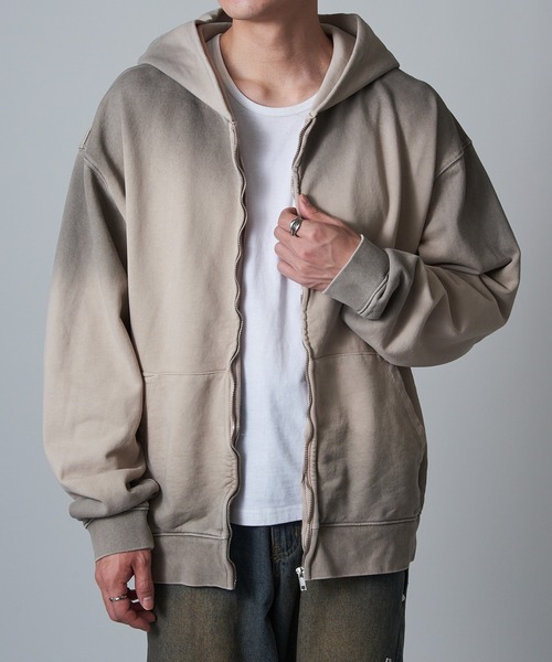 MADE BLANKS(メイドブランクス)の「【MADE BLANKS】11oz Exclusive Cross Country Zip Hoodie 16オンス ヘビーウェイト ジップアップフーディー フルジップ EC2015 UNTR(パーカー・メンズ・ベージュ系その他/ブラック・M/XL)」の11枚目の写真