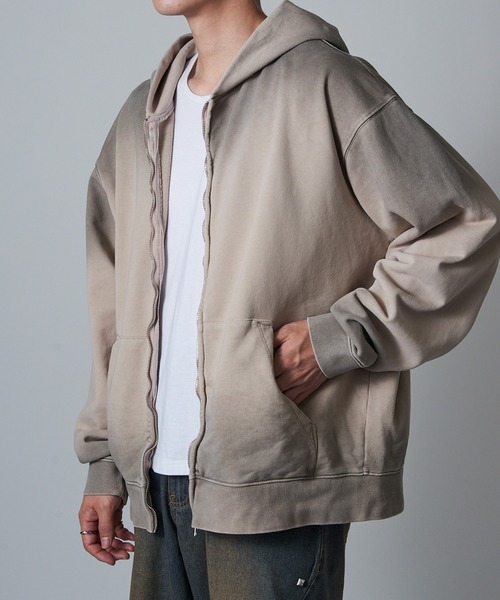 MADE BLANKS(メイドブランクス)の「【MADE BLANKS】11oz Exclusive Cross Country Zip Hoodie 16オンス ヘビーウェイト ジップアップフーディー フルジップ EC2015 UNTR(パーカー・メンズ・ベージュ系その他/ブラック・M/XL)」の13枚目の写真