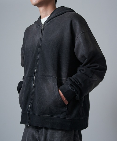 MADE BLANKS(メイドブランクス)の「【MADE BLANKS】11oz Exclusive Cross Country Zip Hoodie 16オンス ヘビーウェイト ジップアップフーディー フルジップ EC2015 UNTR(パーカー・メンズ・ベージュ系その他/ブラック・M/XL)」の3枚目の写真