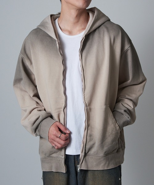 MADE BLANKS(メイドブランクス)の「【MADE BLANKS】11oz Exclusive Cross Country Zip Hoodie 16オンス ヘビーウェイト ジップアップフーディー フルジップ EC2015 UNTR(パーカー・メンズ・ベージュ系その他/ブラック・M/XL)」の12枚目の写真