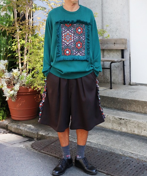 moyan ecri(モヤン エクリ)の「<moyan ecri>アフリカフリンジフレームニットプルオーバーAFRICA FRINGE FRAME KNIT PULLOVER(ニット/セーター・メンズ・グリーン/ピンク/マスタード/ダークグレー・L/M)」の7枚目の写真