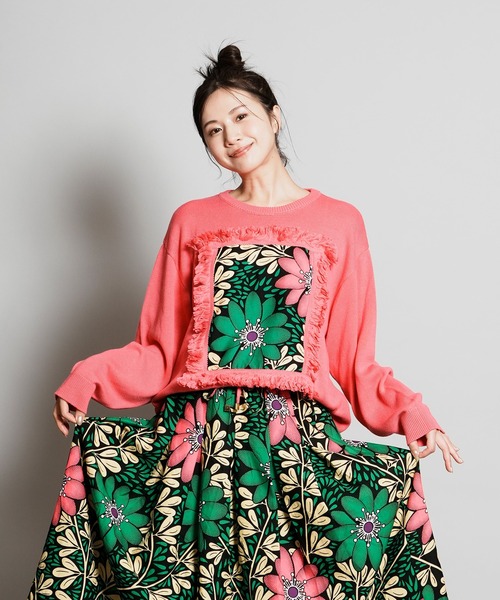 moyan ecri(モヤン エクリ)の「<moyan ecri>アフリカフリンジフレームニットプルオーバーAFRICA FRINGE FRAME KNIT PULLOVER(ニット/セーター・メンズ・グリーン/ピンク/マスタード/ダークグレー・L/M)」の14枚目の写真