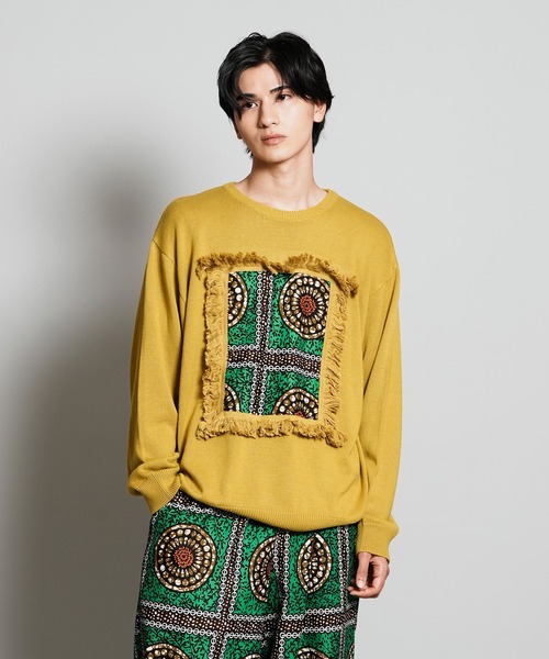 moyan ecri(モヤン エクリ)の「<moyan ecri>アフリカフリンジフレームニットプルオーバーAFRICA FRINGE FRAME KNIT PULLOVER(ニット/セーター・メンズ・グリーン/ピンク/マスタード/ダークグレー・L/M)」の19枚目の写真