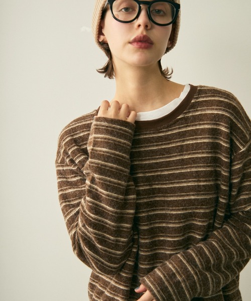 full/fill.(フルフィル)の「brushed border T / 起毛ボーダーT(Tシャツ/カットソー・レディース・ブラウン/グレー・FREE)」の16枚目の写真