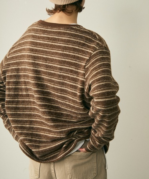 full/fill.(フルフィル)の「brushed border T / 起毛ボーダーT(Tシャツ/カットソー・レディース・ブラウン/グレー・FREE)」の17枚目の写真
