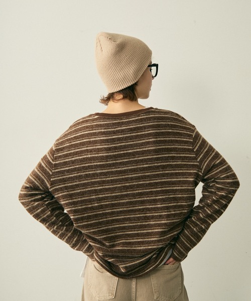 full/fill.(フルフィル)の「brushed border T / 起毛ボーダーT(Tシャツ/カットソー・レディース・ブラウン/グレー・FREE)」の14枚目の写真