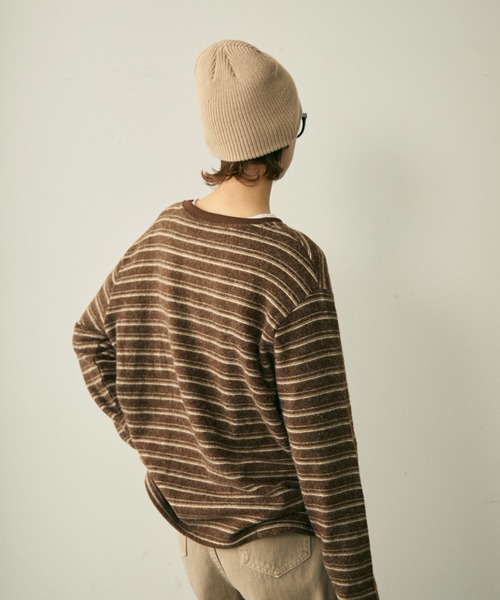 full/fill.(フルフィル)の「brushed border T / 起毛ボーダーT(Tシャツ/カットソー・レディース・ブラウン/グレー・FREE)」の13枚目の写真