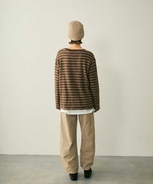 full/fill.(フルフィル)の「brushed border T / 起毛ボーダーT(Tシャツ/カットソー・レディース・ブラウン/グレー・FREE)」の21枚目の写真