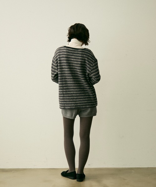 full/fill.(フルフィル)の「brushed border T / 起毛ボーダーT(Tシャツ/カットソー・レディース・ブラウン/グレー・FREE)」の7枚目の写真