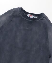 BEN DAVIS/WHITE LABEL | 【BEN DAVIS（ベンデイビス）】70'S FIT F-SLEEVE CREW / 加工 裏起毛 クルーネック スウェット ラグラン 短丈 裏毛(スウェット)