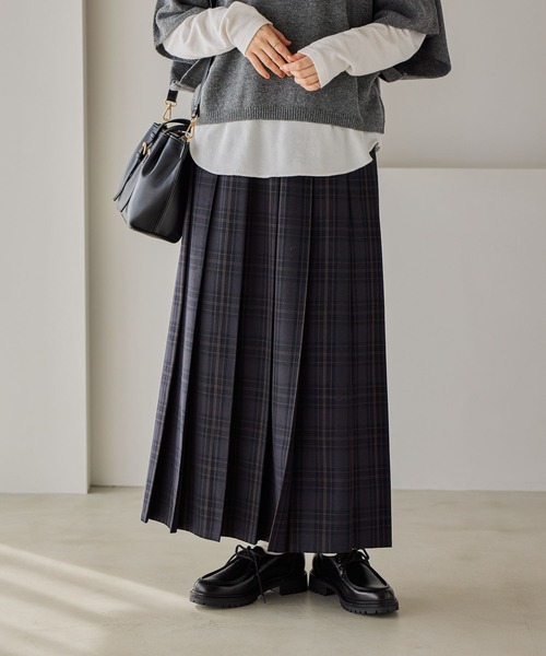 studio CLIP（スタディオクリップ）の「チェックプリーツスカート（スカート・レディース・ブラウン/グリーン/チャコール・MEDIUM/LARGE）」の19枚目の写真