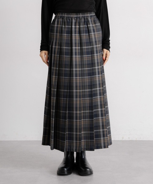 studio CLIP（スタディオクリップ）の「チェックプリーツスカート（スカート・レディース・ブラウン/グリーン/チャコール・MEDIUM/LARGE）」の7枚目の写真