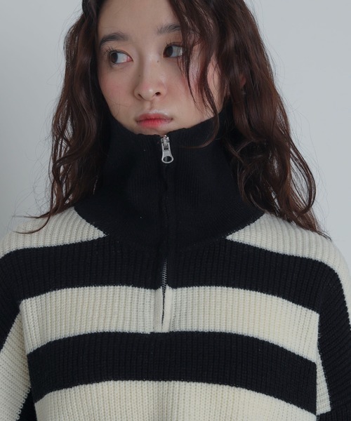 WEGO（ウィゴー）の「WEGO/ハーフジップニットプルオーバー（ニット/セーター・レディース・ホワイト系その他5・FREE）」の17枚目の写真