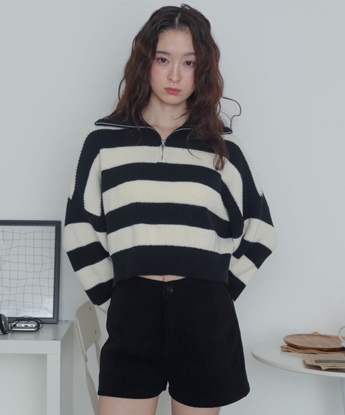 WEGO（ウィゴー）の「WEGO/ハーフジップニットプルオーバー（ニット/セーター・レディース・ホワイト系その他5・FREE）」の5枚目の写真