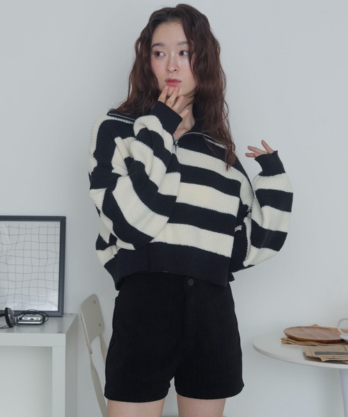 WEGO（ウィゴー）の「WEGO/ハーフジップニットプルオーバー（ニット/セーター・レディース・ホワイト系その他5・FREE）」の6枚目の写真