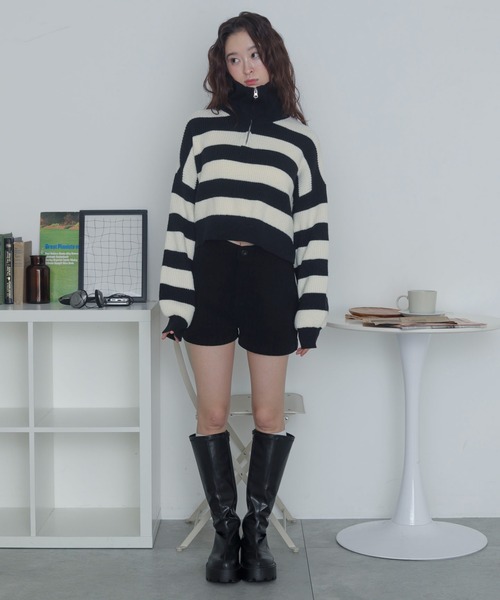 WEGO（ウィゴー）の「WEGO/ハーフジップニットプルオーバー（ニット/セーター・レディース・ホワイト系その他5・FREE）」の14枚目の写真