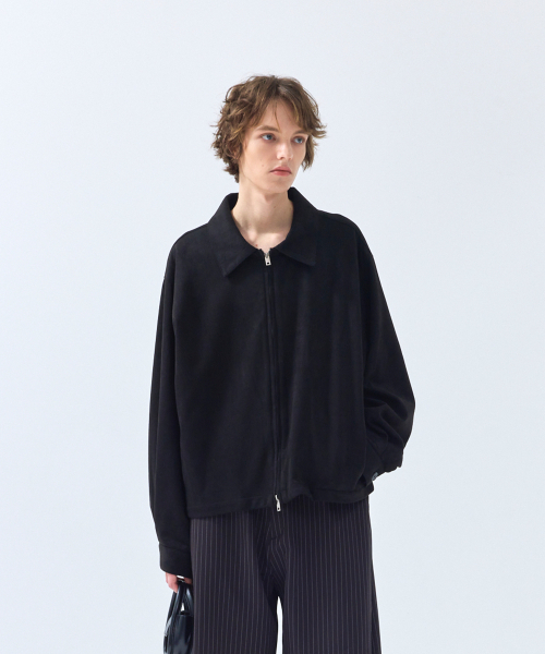 86-IRO330 カーブラインヒドンスウェードジャケット ブラック