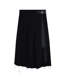 LECYTO（レシト）の「Layered Pleated Check Skirt_[Black]（その他パンツ）」