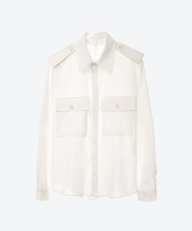 UNTAGE（アンテージ）の「ソリッドサファリシャツ[ホワイト(ユニセックス)]_UTS-FS76（シャツ/ブラウス）」