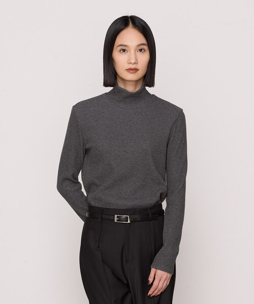 COMME CA(コムサ)の「〔 Sサイズ 〕 ラグウォームリブニット ハイネックプルオーバー(Tシャツ/カットソー・レディース・ライトグレー/ブラック/ブルー/グレー/オフホワイト・5号)」の4枚目の写真