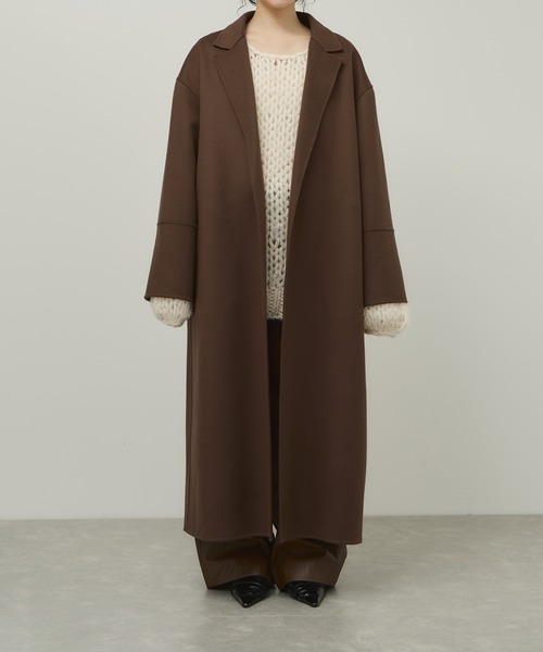 ADAM ET ROPE'（アダムエロペ）の「【EMOELLE】Colombo カシミヤブレンドリバーコート（その他アウター・レディース・ベージュ系その他/イエロー系その他3/チャコールグレー・38/36）」の16枚目の写真