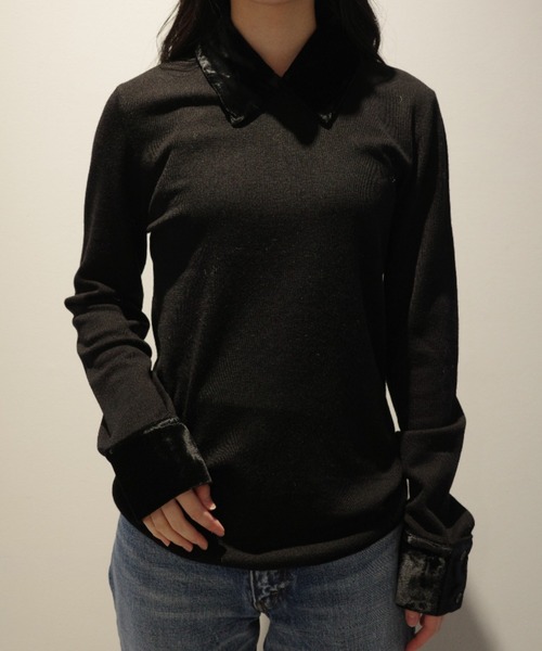 CLANE VELOR COLLAR KNIT TOPS（ニット/セーター）｜CLANE（クラネ）の