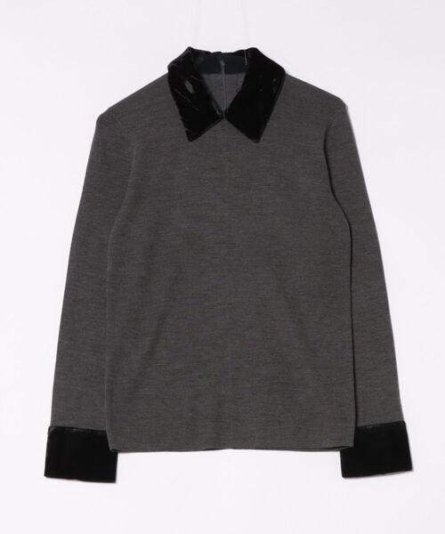 セール】CLANE VELOR COLLAR KNIT TOPS（ニット/セーター）｜CLANE