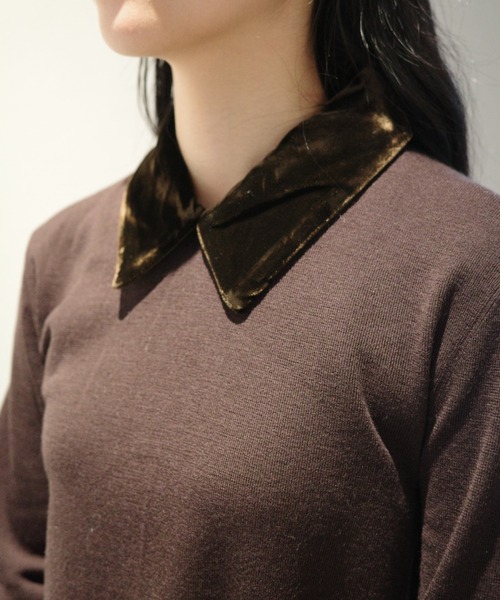 セール】CLANE VELOR COLLAR KNIT TOPS（ニット/セーター）｜CLANE