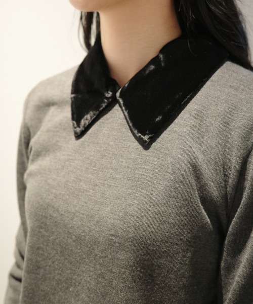 CLANE VELOR COLLAR KNIT TOPS（ニット/セーター）｜CLANE（クラネ）の