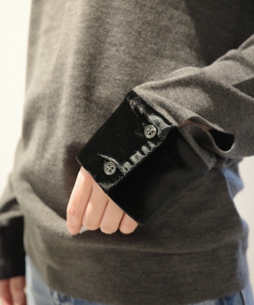 セール】CLANE VELOR COLLAR KNIT TOPS（ニット/セーター）｜CLANE