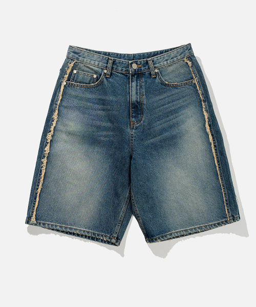 VASTIC(バスティック)の「サイドカットオフデニムハーフパンツ_ブルー(その他パンツ・メンズ・その他・LARGE/MEDIUM/X-LARGE)」の2枚目の写真