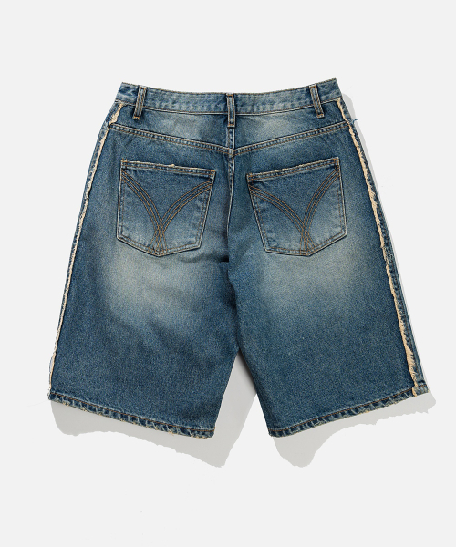 VASTIC(バスティック)の「サイドカットオフデニムハーフパンツ_ブルー(その他パンツ・メンズ・その他・LARGE/MEDIUM/X-LARGE)」の3枚目の写真