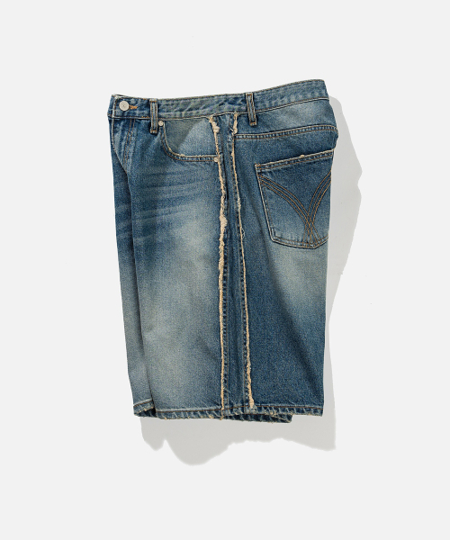 VASTIC(バスティック)の「サイドカットオフデニムハーフパンツ_ブルー(その他パンツ・メンズ・その他・LARGE/MEDIUM/X-LARGE)」の4枚目の写真