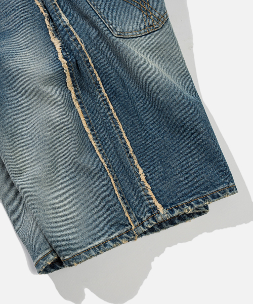 VASTIC(バスティック)の「サイドカットオフデニムハーフパンツ_ブルー(その他パンツ・メンズ・その他・LARGE/MEDIUM/X-LARGE)」の6枚目の写真