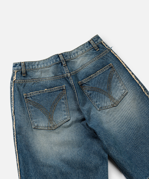 VASTIC(バスティック)の「サイドカットオフデニムハーフパンツ_ブルー(その他パンツ・メンズ・その他・LARGE/MEDIUM/X-LARGE)」の7枚目の写真
