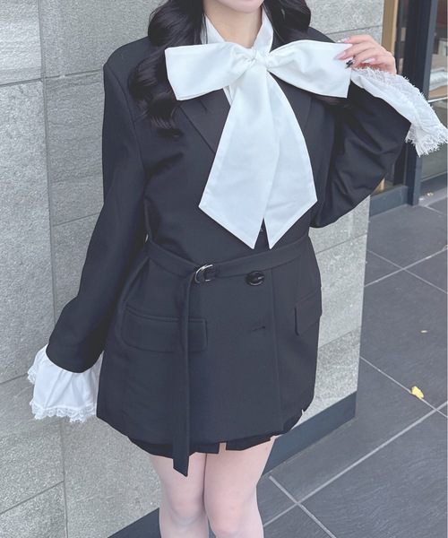 one way（ワンウェイ）の「ボウタイブラウス（シャツ/ブラウス・レディース・ブルー/ホワイト・FREE）」の9枚目の写真