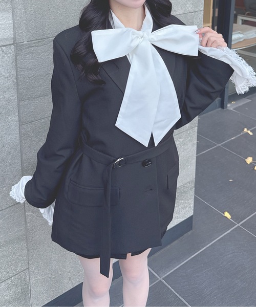 one way（ワンウェイ）の「ボウタイブラウス（シャツ/ブラウス・レディース・ブルー/ホワイト・FREE）」の8枚目の写真