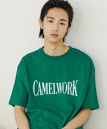 CAMEL WORK（キャメルワーク）の「ビッグハローロゴ半袖Tシャツ（グリーン）（Tシャツ/カットソー）」