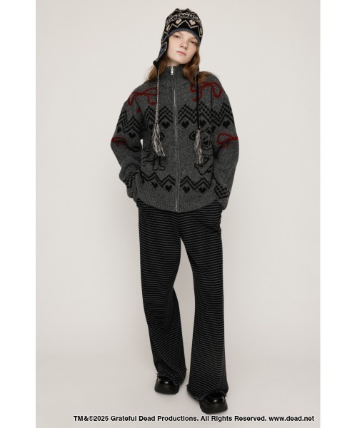 SLY(スライ)の「Grateful Dead x SLY JQ TOPS グレイトフルデッド スライ ジャガードトップス 秋服 冬服(ニット/セーター・レディース・杢グレー/ピンク・FREE)」の3枚目の写真