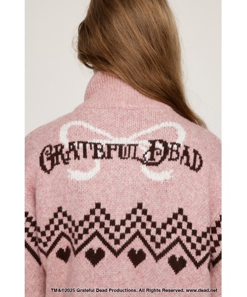 SLY(スライ)の「Grateful Dead x SLY JQ TOPS グレイトフルデッド スライ ジャガードトップス 秋服 冬服(ニット/セーター・レディース・杢グレー/ピンク・FREE)」の12枚目の写真
