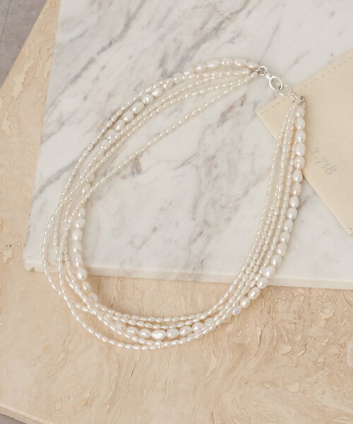 GALLARDAGALANTE(ガリャルダガランテ)の「【2.718】MIXパール5連ネックレス(リング・レディース・シルバー系その他4・FREE)」の1枚目の写真