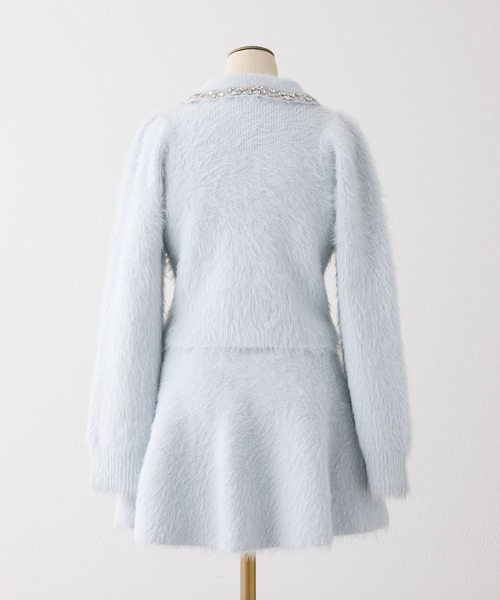 one after another NICE CLAUP（ワンアフターアナザーナイスクラップ）の「【Twinkle collection】ビジューシャギーセットアップ（セットアップ・レディース・サックスブルー/ブラック/オフホワイト・FREE）」の6枚目の写真