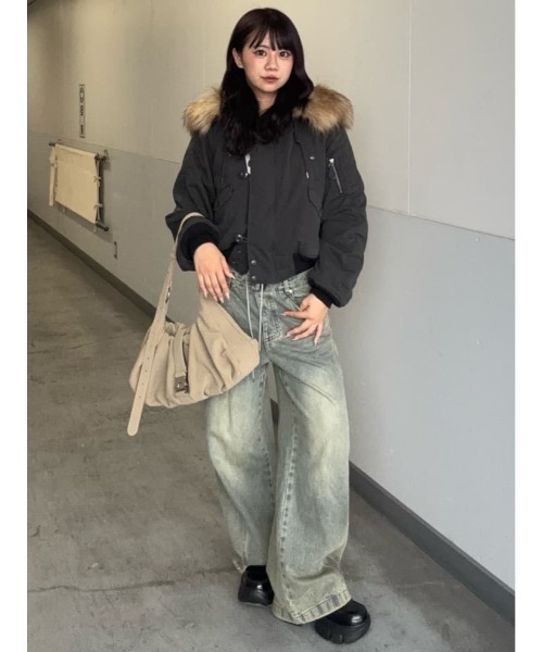 SLY（スライ）の「LAYERED WAIST DOCKING PT レイヤード ウエスト ドッキング パンツ 秋服 冬服（デニムパンツ・レディース・ライトブルー・1/2）」の13枚目の写真