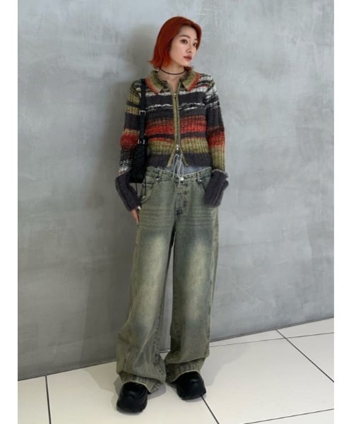 SLY（スライ）の「LAYERED WAIST DOCKING PT レイヤード ウエスト ドッキング パンツ 秋服 冬服（デニムパンツ・レディース・ライトブルー・1/2）」の14枚目の写真