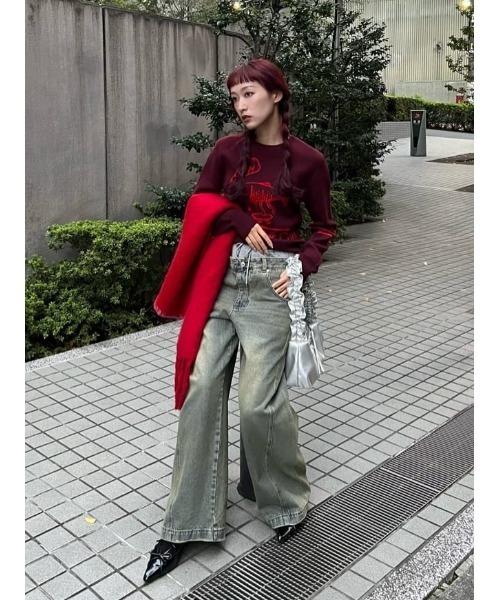 SLY（スライ）の「LAYERED WAIST DOCKING PT レイヤード ウエスト ドッキング パンツ 秋服 冬服（デニムパンツ・レディース・ライトブルー・1/2）」の17枚目の写真
