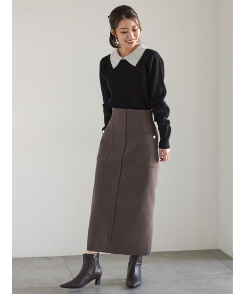 Te chichi（テチチ）の「ラメフェザーデコラカラーニット（ニット/セーター・レディース・ブラック/グレー/ネイビー・F）」の17枚目の写真