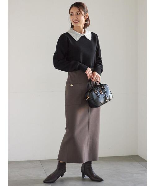 Te chichi（テチチ）の「ラメフェザーデコラカラーニット（ニット/セーター・レディース・ブラック/グレー/ネイビー・F）」の18枚目の写真