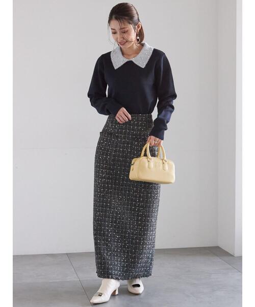 Te chichi（テチチ）の「ラメフェザーデコラカラーニット（ニット/セーター・レディース・ブラック/グレー/ネイビー・F）」の20枚目の写真